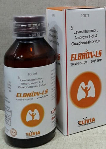 Elbron-LS Levosalbutamol, Ambroxol And Guaiphenesin Cough Syrup, 100ML