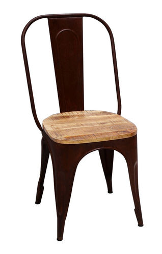 Industrial Medium Height Backrest Iron Cello Armless Chair