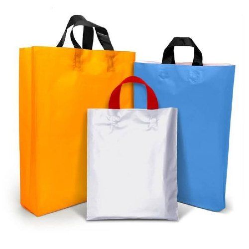 White Plain Handle Type Plastic Bags For Shopping Thickness 300 Micron