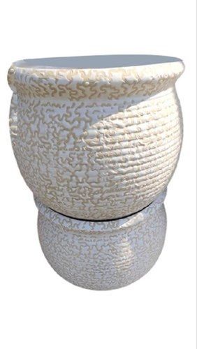 White Ceramic Flower Pot 3 pic set, For Decoration, Size: 12 Inch