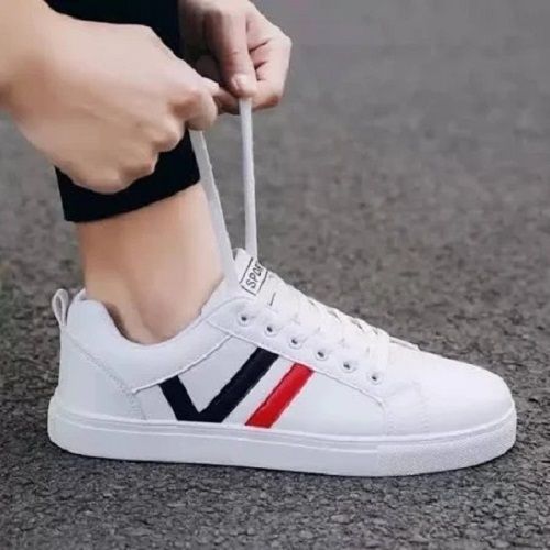 Comfortable White Korean Style And Fashion Mens Sports Shoes For Casual Wear Gender: Male