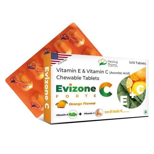 Evizone C Fort Vitamin E And Vitamin C Chewable Tablets, Pack Of 1 X 10