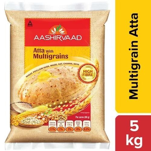 Pack Of 5 Kilogram Pure And Natural Dried Aashirvaad Wheat Flour 
