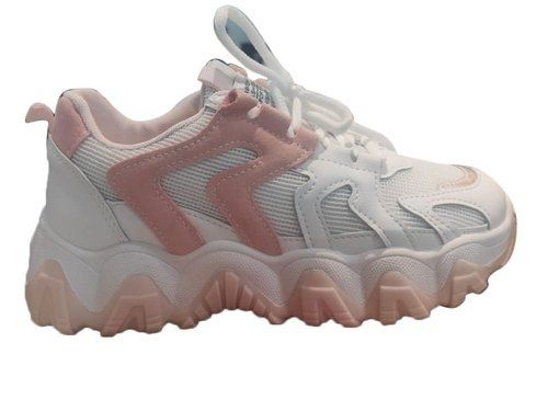 Pink White Colour And Ladies Casual Shoes 