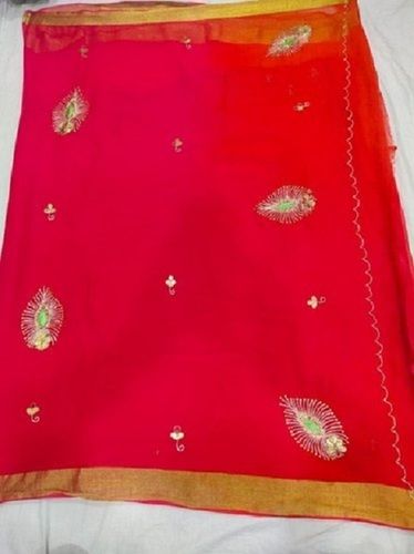 Silk Red Casual Wear Beautiful Stylish Breathable Designer Wear Modern And Trendy Zari Hand Work Fancy Saree