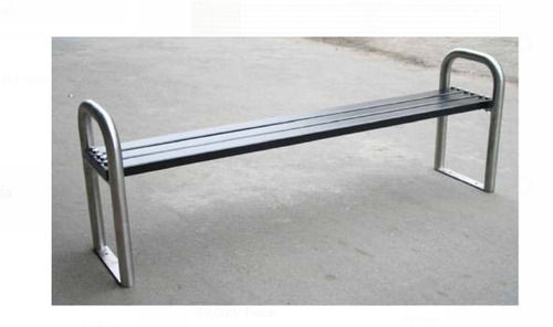 Silver And Black Steel Material Polished Finish 4 Seater Steel Benches