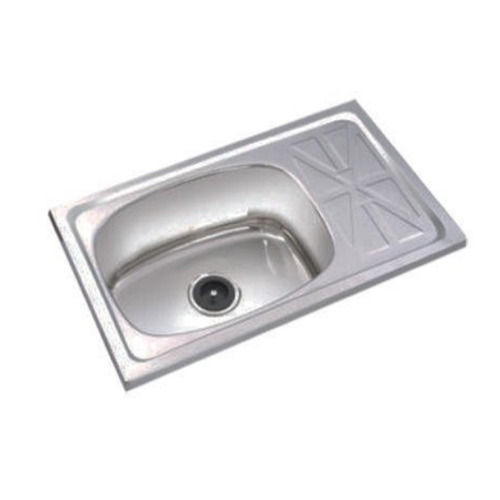 Silver Color Stainless Steel Single Bowl Single Drain Sink Body Material: Plastic