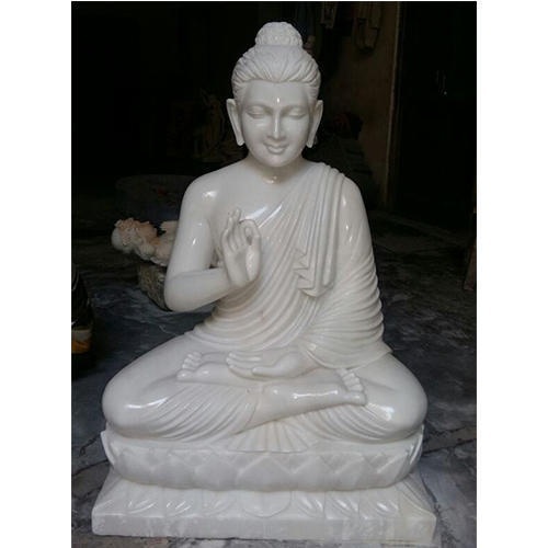 Simple And White Colour And Marble Buddha Statue Use: Hospital