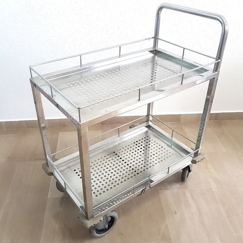 White Colour And Stainless Steel Kitchen Trolley Application: Home
