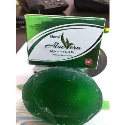 100% Pure Dark Green Oval Shape Skin Friendly And Glowing Free From Parabens Aloe Vera Soap