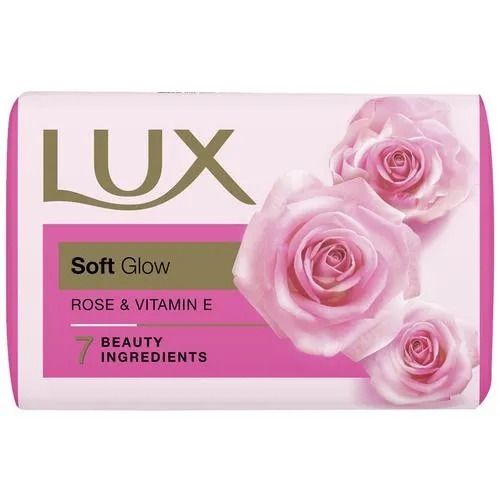 75 Gram Rectangular Rose And Vitamin E Soft Glow Lux Bath Soap 