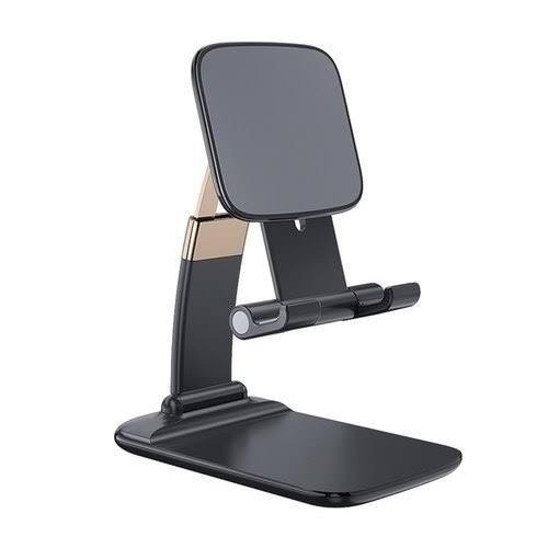 Gray Portable And Adjustable ABS Plastic Body Stylish Mobile Phone Stand - ABS Plastic Material, Adjustable Design, Lightweight, Black Color | Convenient for Home & Office Use, Hands-Free Display, Easy to Carry