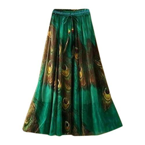 Multi Color Printed Pattern Party Wear Ladies Long Skirt