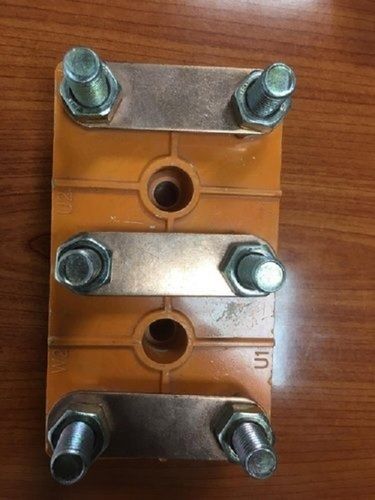 Rectangle Shape Silver And Brown Three Phase Motor Terminal Block