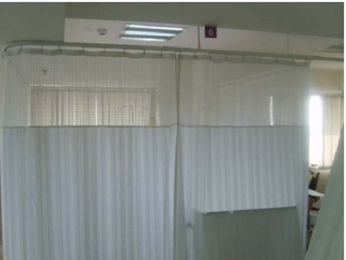 Whit Lightweight And Washable White Plain Polyester Curtain For Hospital And Clinics