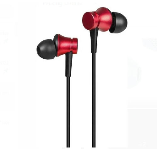 Wired Connectivity Silicone Ear Pad Material Black And Red Mi Earphones For Music