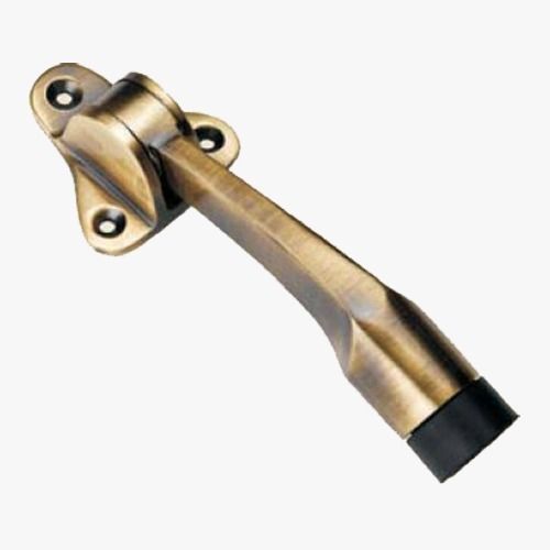  Door Stopper 4 Inch Length Golden Polished Finish Antique Design Rubber And Brass Door Stopper