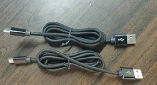 Pack Of 2 Piece Pvc Cable Jacket Micro Usb Black Colour Braided Data Cable