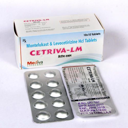 10 X 10 Packaging Mediva Lifecare Montelukast And Levocetirizine Hcl Tablets Cetriva-Lm General Medicines