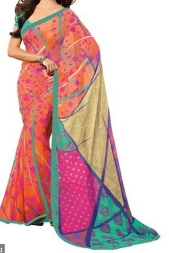 Multicolor 6.2 Meter Length Multicolour Printed Designer Casual Wear Cotton Women Saree