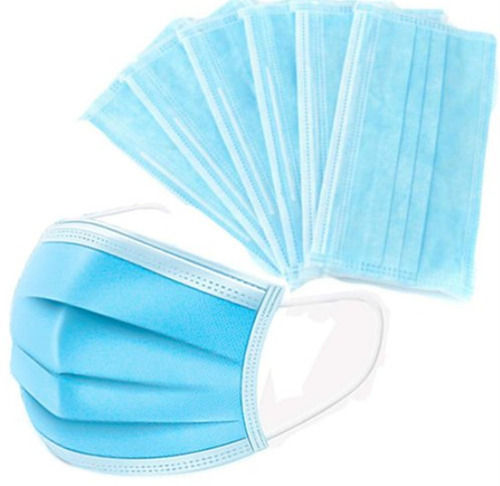 Rectangle Blue 3 Layer Non Woven Material Surgical Face Mask For Anti Pollution 