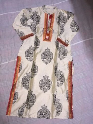 Comfortable And Breathable Round Neck Ladies Printed Cotton Kurti 