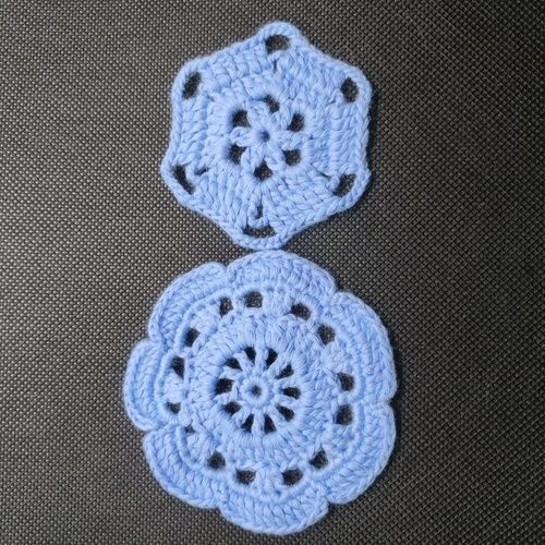Customized Pure Cotton Blue Knitted Garment Appliques for Dress, Clothes and Scarf