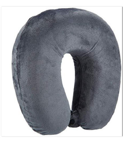 Grey Gray Color 12 X 12 Inch Size Round Shaped Polyester Material Travel Pillow 