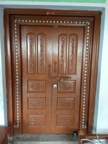 Hinged Power Coated Wooden Door Application: Industry