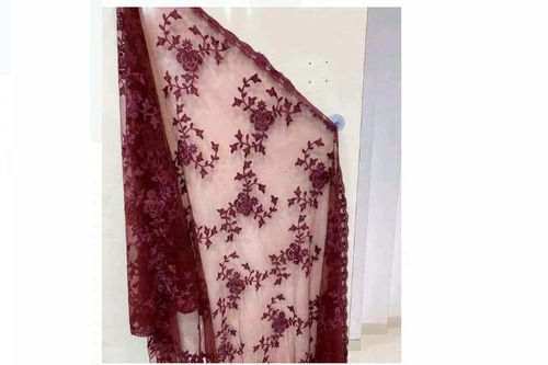 Indian 100 Percent Stylish And Modern Net Purple Dupatta For Women Casual Wear