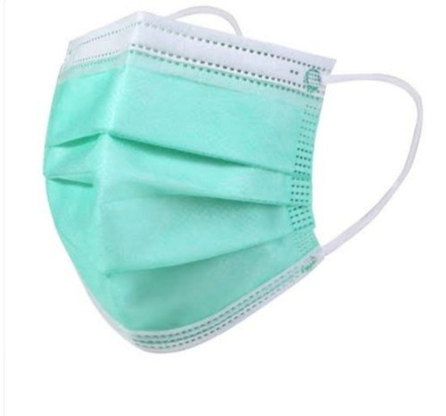 Non Woven Material Green 3 Layer Disposable Face Mask For Anti Pollution Shelf Life: 1 Week