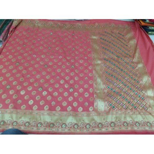 Pink Designer Wear Modern And Trendy Stylish Breathable Party Wear Handloom Banarasi Cotton Silk Saree 