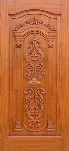 Sleek Modern Design Hinged Power Coated Teak Wood Door