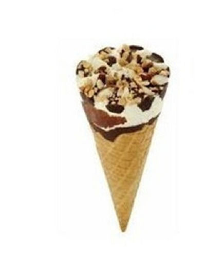 Yellow And Brown Color Enriched With Nuts Sweet Delicious Chocolate Ice Cream Cone  Fat Contains (%): 11 Grams (G)