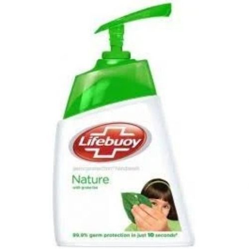 White Medicated Lifebuoy Nature Pump Dispenser Type Liquid Hand Wash For Home