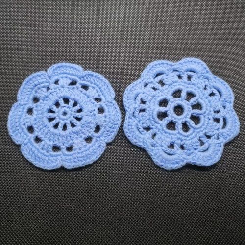 Blue Cotton Garment Appliques For Clothes, Dress, Scarf And Bag