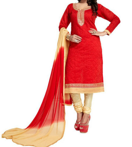 Breathable And Washable Full Sleeve Embroidered Designer Cotton Salwar Suit