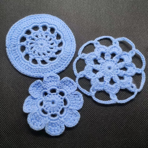 Knitting Embroidery Fabric Cotton Flowers Design Appliques for Scarf and Hats