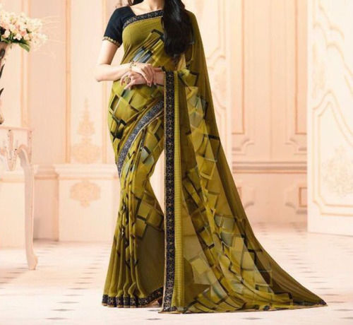 Summer Fashionable And Printed Pattern Cotton Silk Traditional Saree For Ladies Party Wear 