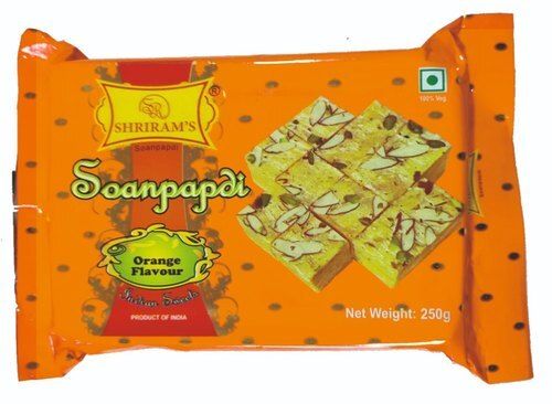 Shrirams 100% Orange Flavor Soan Papdi, 250 Gram