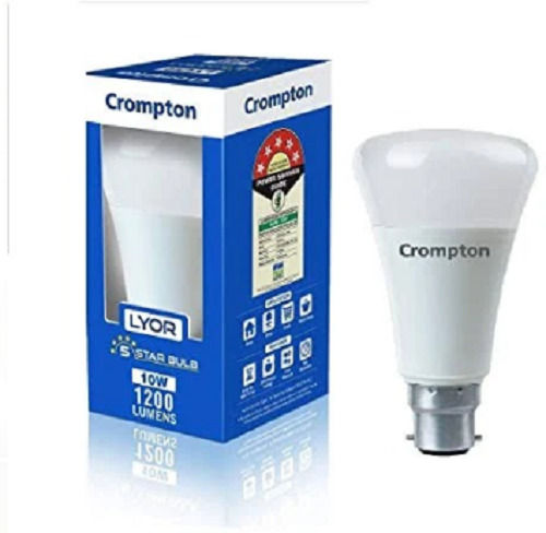 Energy Efficient Dome Shape Base 22 Creamic Body Crompto Led Bulbs, 10 Watt  Application: Lighting