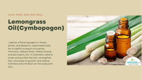 100% Natural And Pure Lemongrass Oil (Cymbopogon) For Therapeutic Use