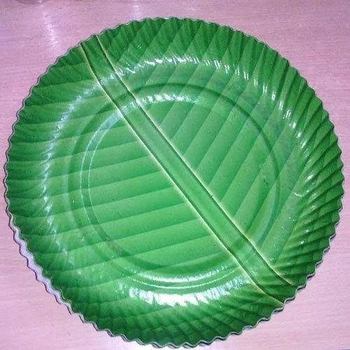 5 Inch Size Round Shape Plain Printed Green Disposable Paper Plate