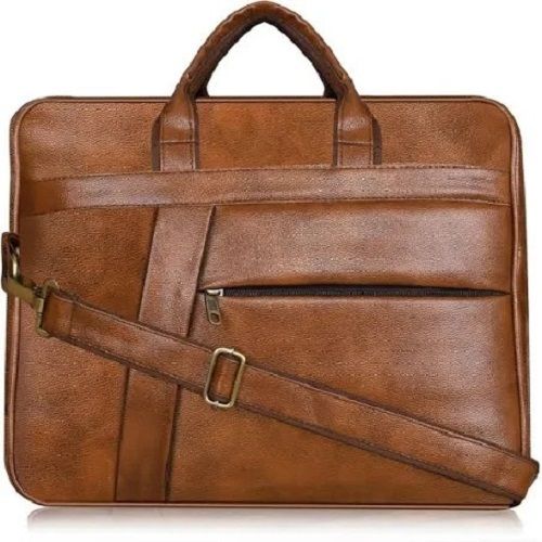 7.5 Cm Size Rectangular Brown Width Zipper Closure Type Leather Messenger Bag Design: Plain