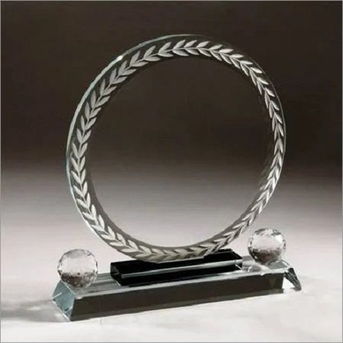 Die Casting Metal 8 Inch Size Round Shape Silver Polished Finish Crystal Body Material Designer Trophy