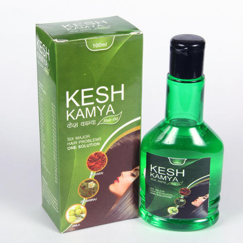 Ayurvedic Kesh Kamya Hair Oil, 100 Ml - Green Color, 3-5 Inch Length | Natural, Ayurvedic, Shelf Life: 6 Months, For Personal Use, Female