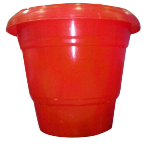 Red Heavy Duty And Lightweight Round Plastic Pot