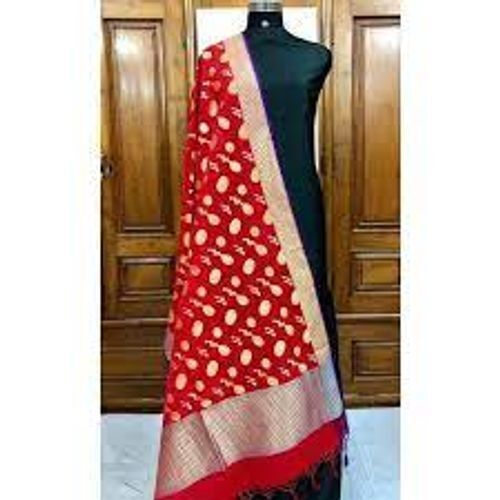 Washable Indian Traditional Culture Lightweight And Beautiful Fancy Red Printed Dupatta For Woman