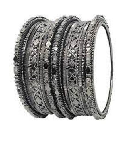 Ladies Elegant Appearance Silver Metal Bangle, 10 Bangles Set Gender: Women