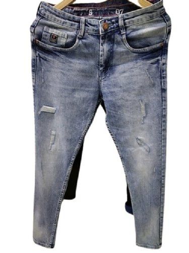 Men Comfortable And Breathable Light Weight Skin Friendly Grey Denim Jeans Chest Size: Different Size